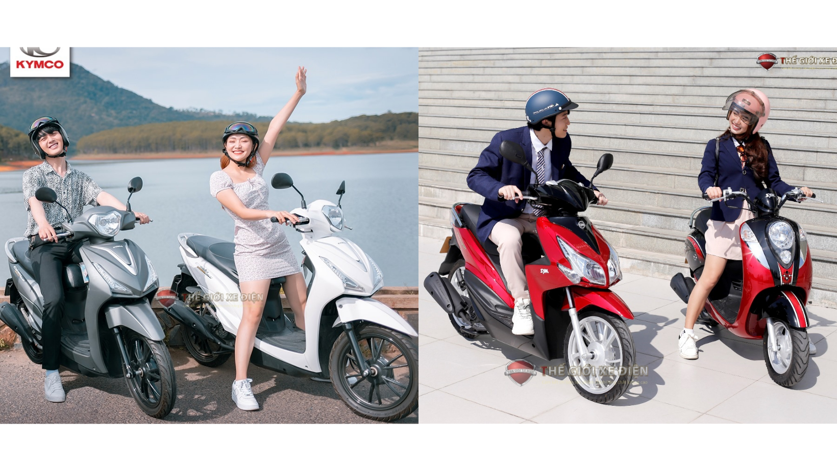 Xe máy 50cc Kymcoo Candy Hermosa và SYM Passing