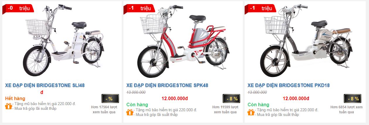 Bảng giá xe đạp điện Nhật tại Hồ Chí Minh gia-xe-dap-dien-bridgestone