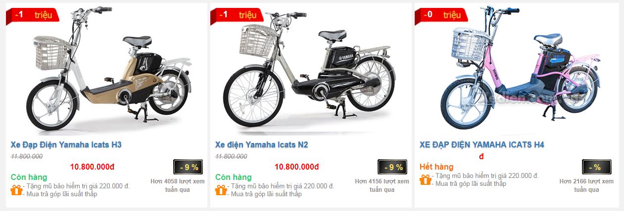 Bảng giá xe đạp điện Nhật tại Hồ Chí Minh gia-xe-dap-dien-yamaha